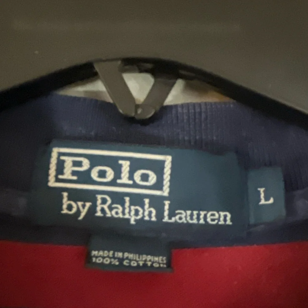 Polo Ralph Lauren Polo Shirt‎ Men's L Blue/Red Striped Cotton Embroidered Logo